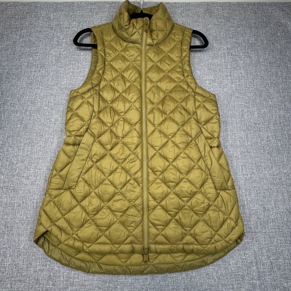 Athleta Whisper Featherless Vest Womens S Emerald Green Quilted Puffer Full Zip